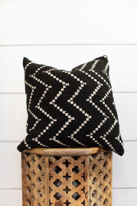 18X18 Authentic African Mudcloth Pillow Mudcloth Pillow Cover Authentic African