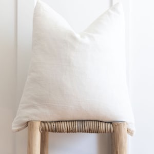 Double Sided White Linen Pillow Cover