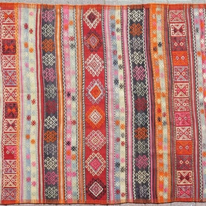 50s Striped Aesthetic Turkish Handmade Wool Kilim, Area Rug, Large Vintage Boho Rug, Wool Rugs, tæpper, bedroom kelim Teppich 63x93 inches