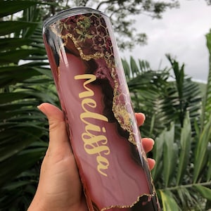 Vaso delgado personalizado, taza de acero inoxidable con pajita