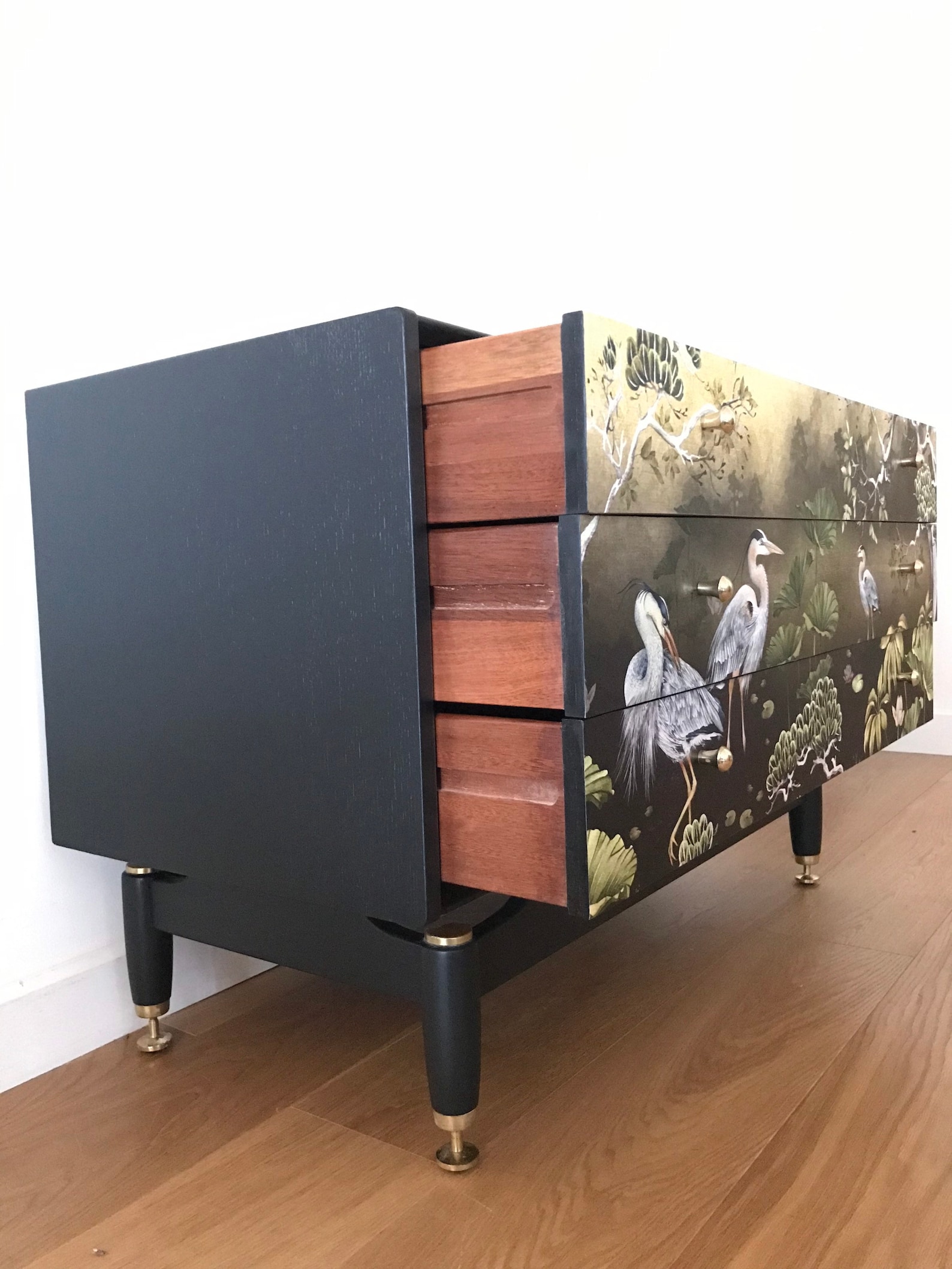 Upcycled Midcentury G Plan 3 Drawer Chest With Avalana Golden Etsy