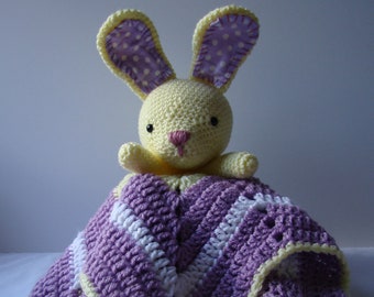 Hug blanket, Security baby blanket, bunny blanket, snuggle bunny