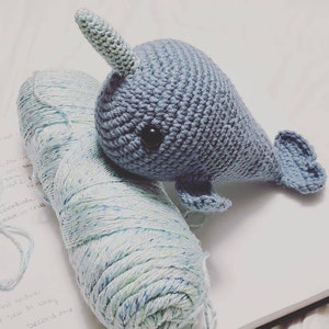 Handmade crochet narwhal stuffed animal plush toy