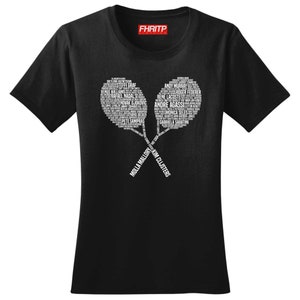 Ladies Tennis Legends Champions Player Tribute T shirt Tee Top T-shirt
