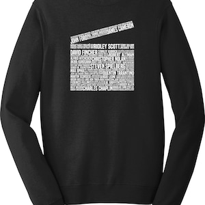 Movie Film Director Legends Clapperboard Tribute Sweatshirt, Movie Lover Gift, Film Student, Movie Buff, Custom Movie Sweater