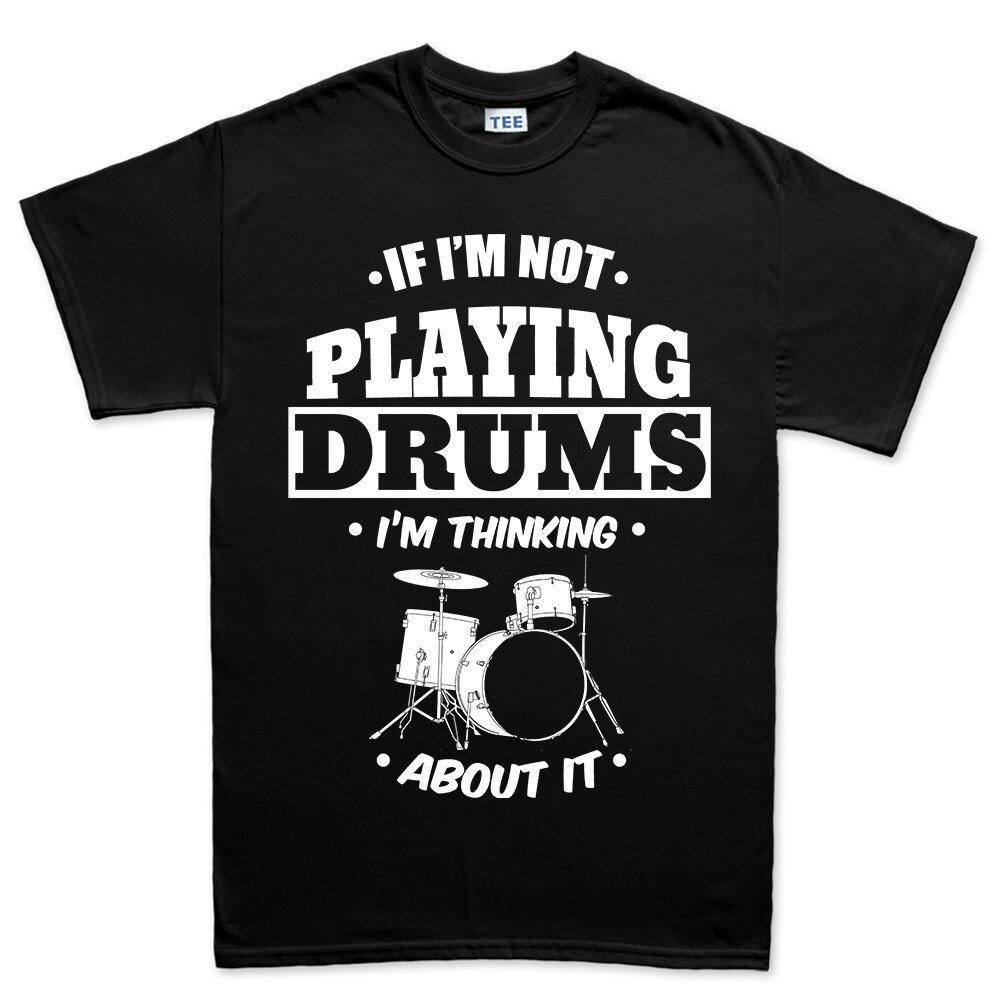 Mens Playing Drums Thinking About Drums Drummer T Shirt Tee Etsy