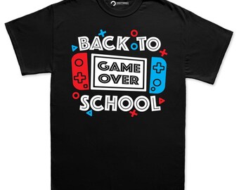 Game Over Back to School Shirt, Gamer Graphic Tee, First Day Student Teacher Gift