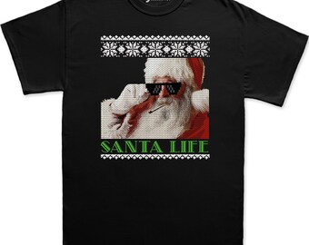 Funny Christmas Santa Shirt, Christmas Gift Shirt, Funny Santa Claus Shirt, Christmas Holiday Shirt, Santa Face Shirt, Santa Life Mens Shirt