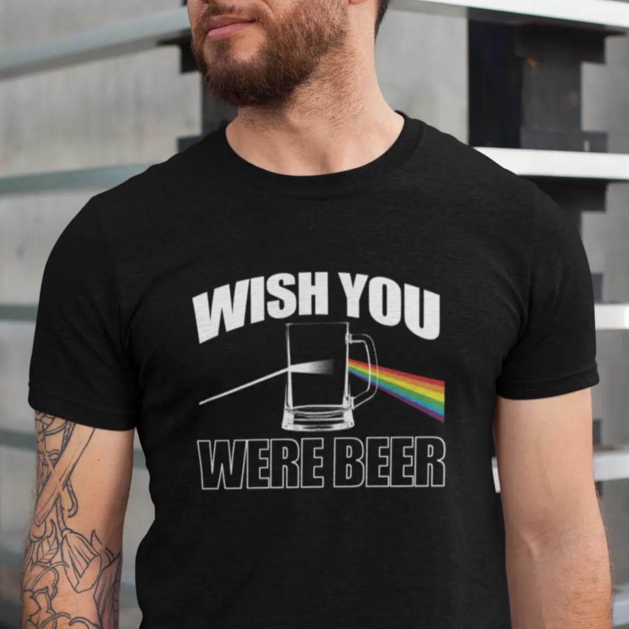 Wish You Were Beer Here Funny T Shirt, Music Band Tee, Vintage