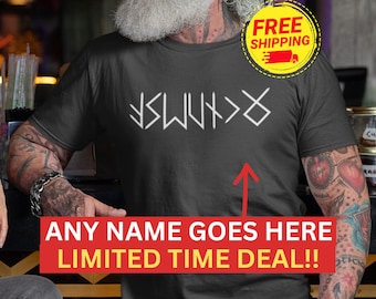 Personalized Runes Futhark Shirt, Custom Norse Mythology Tee, Unisex Viking Clothes