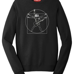 Vitruvian Guitarist Guitar Funny Spoof Da Vinci Sweatshirt