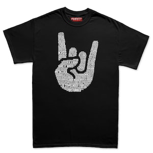 Mens Heavy Metal Legends - Devil's Horns Tribute T shirt Tee Top T-shirt