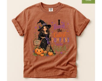 Comfort Colors® Halloween Teacher Shirt, Cute Pumpkin Patch Tee, Witch Fall Classroom Gift