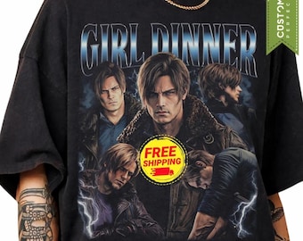 Girl Dinner Leon Kennedy Comfort Colors® Shirt, Resident Evil Tee, Requiem RE9 Fan Gift