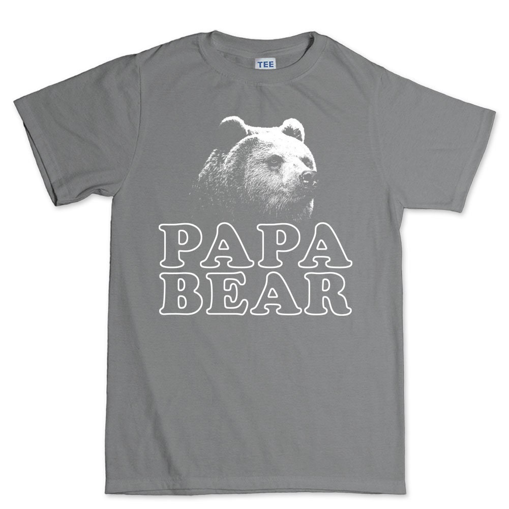 Papa Bear Fathers Day Gift For Dad Daddy Funny Mens T shirt | Etsy