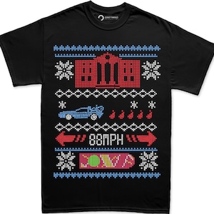 Ugly Christmas Shirt for Men, Time Travelling Christmas Shirt, Ugly Christmas Shirt, Funny Christmas Tee, 88mph Back to future