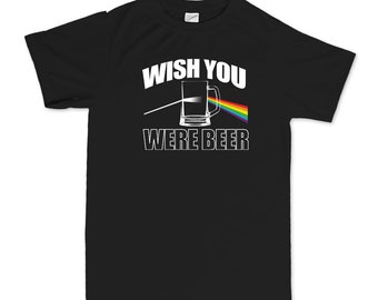 Mens Wish You Were Beer Here Funny T shirt Tee Top T-shirt
