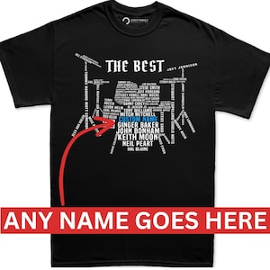 Camiseta personalizada para bateristas, regalo para bateristas.