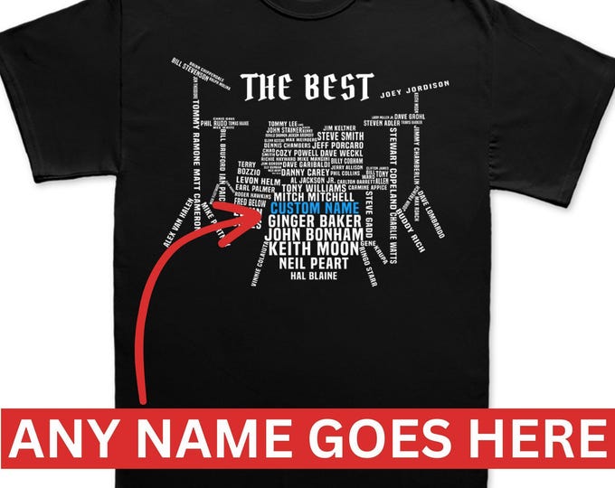 Custom Personalized Drummer Shirt, Gift for Drum Players Tee
