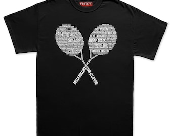 Mens Tennis Legends Champions Player Tribute T shirt Tee Top T-shirt