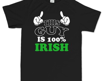 Camiseta para hombre 100% Irish Guy Leprechaun Shamrock Clover Paddys Patricks Day
