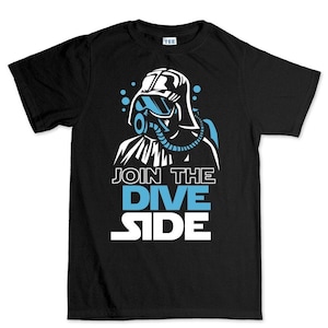 Camiseta divertida de buceo: Únete al lado oscuro del buceo, regalo para buceadores.