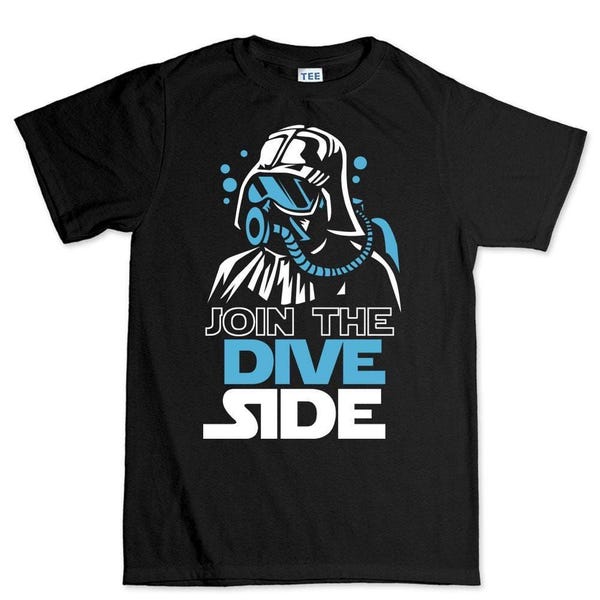 Camiseta divertida de buceo: Únete al lado oscuro del buceo, regalo para buceadores.