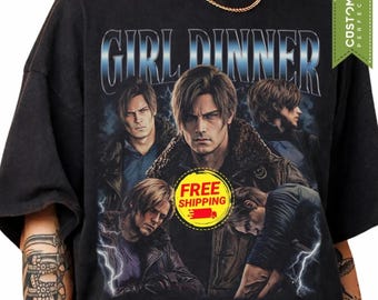 Girl Dinner Leon Kennedy Comfort Colors® Shirt, Resident Evil Tee, Requiem RE9 Fan Gift