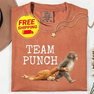 Team Punch Comfort Colors® T-Shirt, Baby Monkey Tee, Emotional Support Tshirt