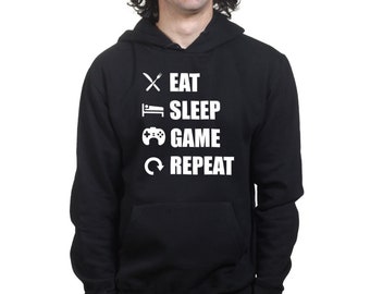 Eat Sleep Game wiederholen Sie lustiges Gamer-Gaming-Hoodie