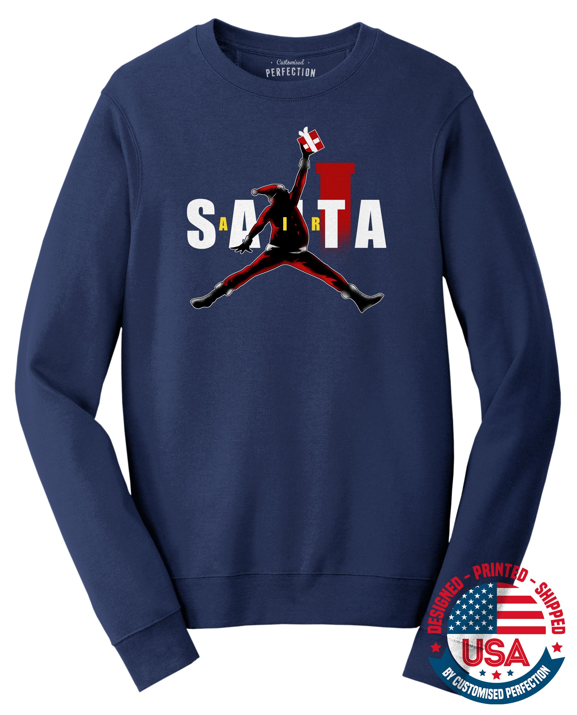  Dunking Santa - Ugly Christmas Sweatshirt - Funny Christmas  Sweater for Men and Women (Black, Small) : Clothing, Shoes & Jewelry