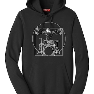 Vitruvian Drummer Da Vinci Drums Spoof Hoodie