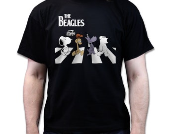 Mens The Beagles Tribute Dogs Road Parody Funny T shirt Tee Top T-shirt