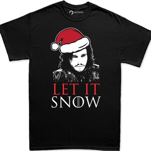 Jon Snow T-shirt, Låt det snöa jultröja, rolig julhelgströja, familjejulklappströja, Game of Thrones