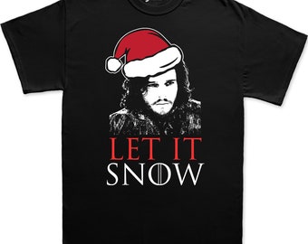 GOT Jon Snow T-shirt, Let It Snow Christmas Shirt, Funny Christmas Holiday Shirt, Family Christmas Gift Shirt, Game of Throne