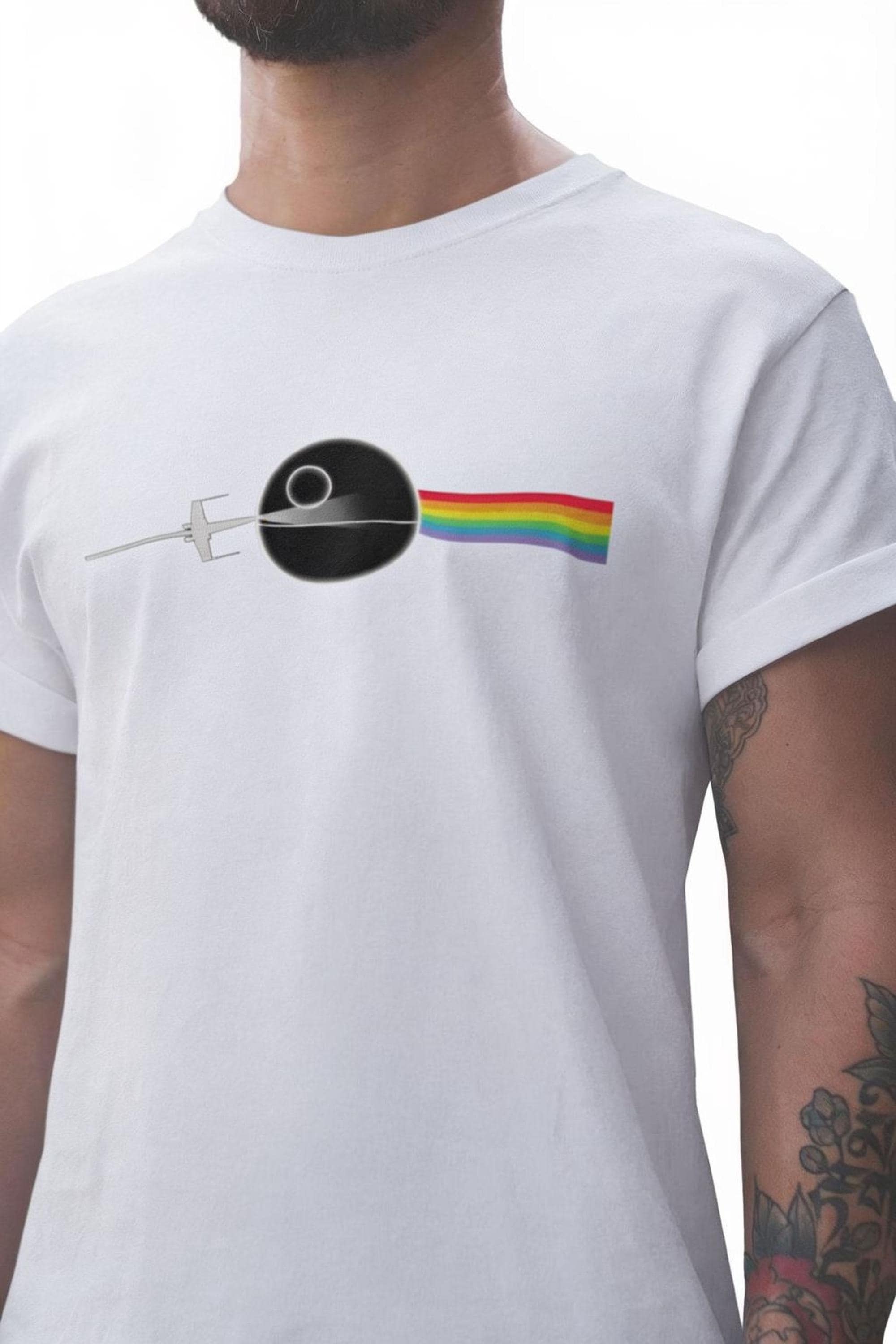 Dark Side of the Death Star T-shirt: Rainbow Moon Tee - Etsy