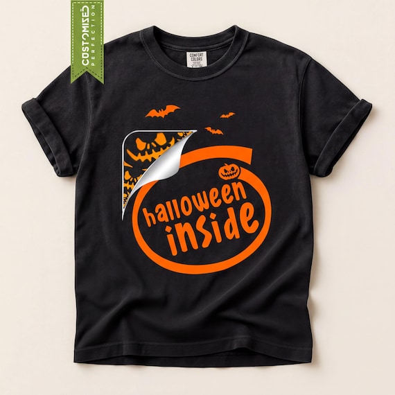 Funny Halloween Inside Shirt, Comfort Colors® Trick Or Treat Tee, Spooky Season TShirt, Fall Autumn Top