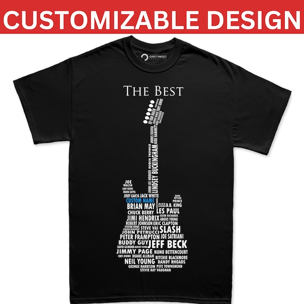 Camisa de guitarra personalizada, camisa de guitarra para hombres, regalo de guitarra personalizado, regalo para amantes de la guitarra, camiseta de Guitar Legends, regalo para guitarristas