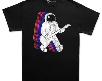 Astronaut Guitar T-Shirt, Electric Guitar Player, Rock Music Gift
