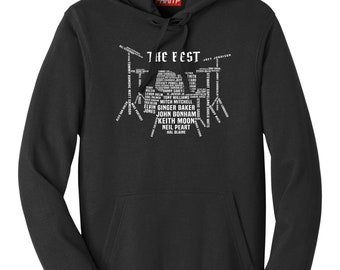 Drummer Legends Drum Kit Tribute Hoodie