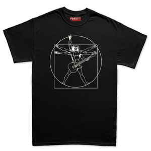 Mens Vitruvian Guitarist Tele Guitar Funny Spoof Da Vinci T shirt Tee Top T-shirt