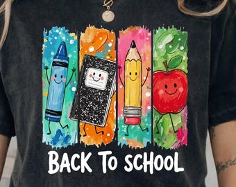 Back To School Shirt | Kawaii Crayon Hoodie Tee | Teacher Kids Gift Idea
