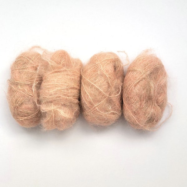 Fil de mélange de mohair de laine rose - 4 boules/écheveaux - 80g - Moelleux et chiné - Tricot, Crochet, Tissage, Amigurumi, Fil d'artisanat - Mohair doux