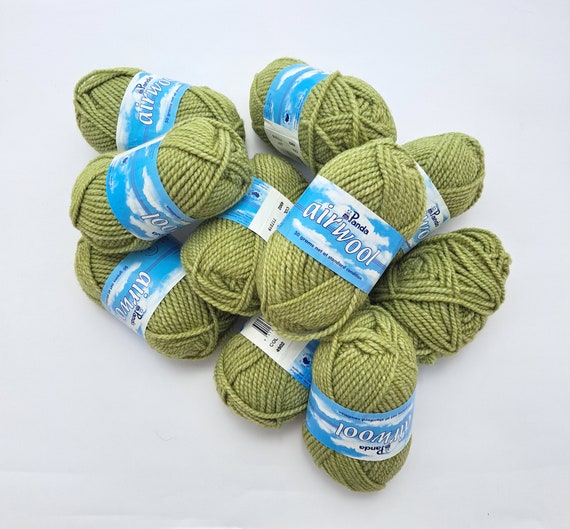 Light Green Yarn Wool Chunky Aran Ply 9 X 50g Balls/skeins Knitting,  Crochet, Weaving, Tufting Panda Airwool Bulk Yarn Bundle Pack 