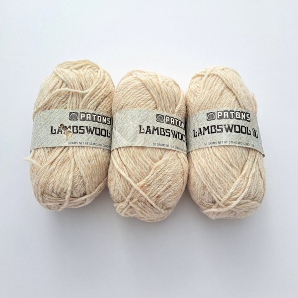 Fil de mélange de laine - Gruau de tweed moucheté/ blanc cassé - 8 plis - 3 boules de 50 g / écheveaux - Tricot, Crochet, Tissage, Amigurumi, Point d'aiguille