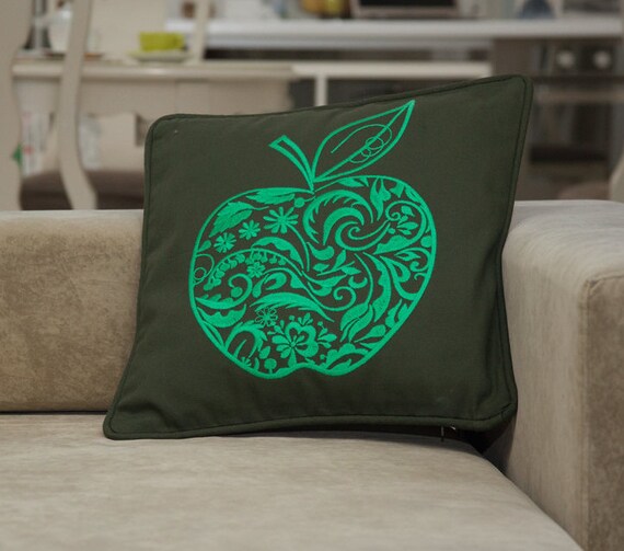 Apple Embroidered Pillow Cover Decorative Throw Pillowcase Etsy