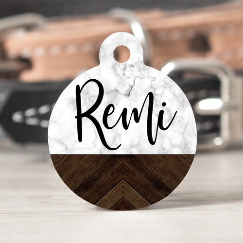 Dog Tag Dog ID Name Tag Personalized Dog Name Tag With Bone Etsy