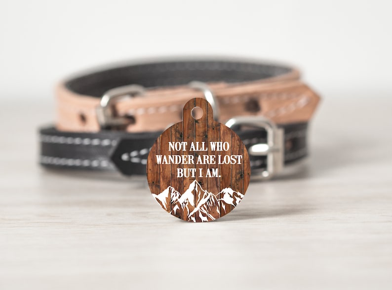 Not All Who Wander Are Lost Dog Tag for Dogs Pet Id Tag for Etsy