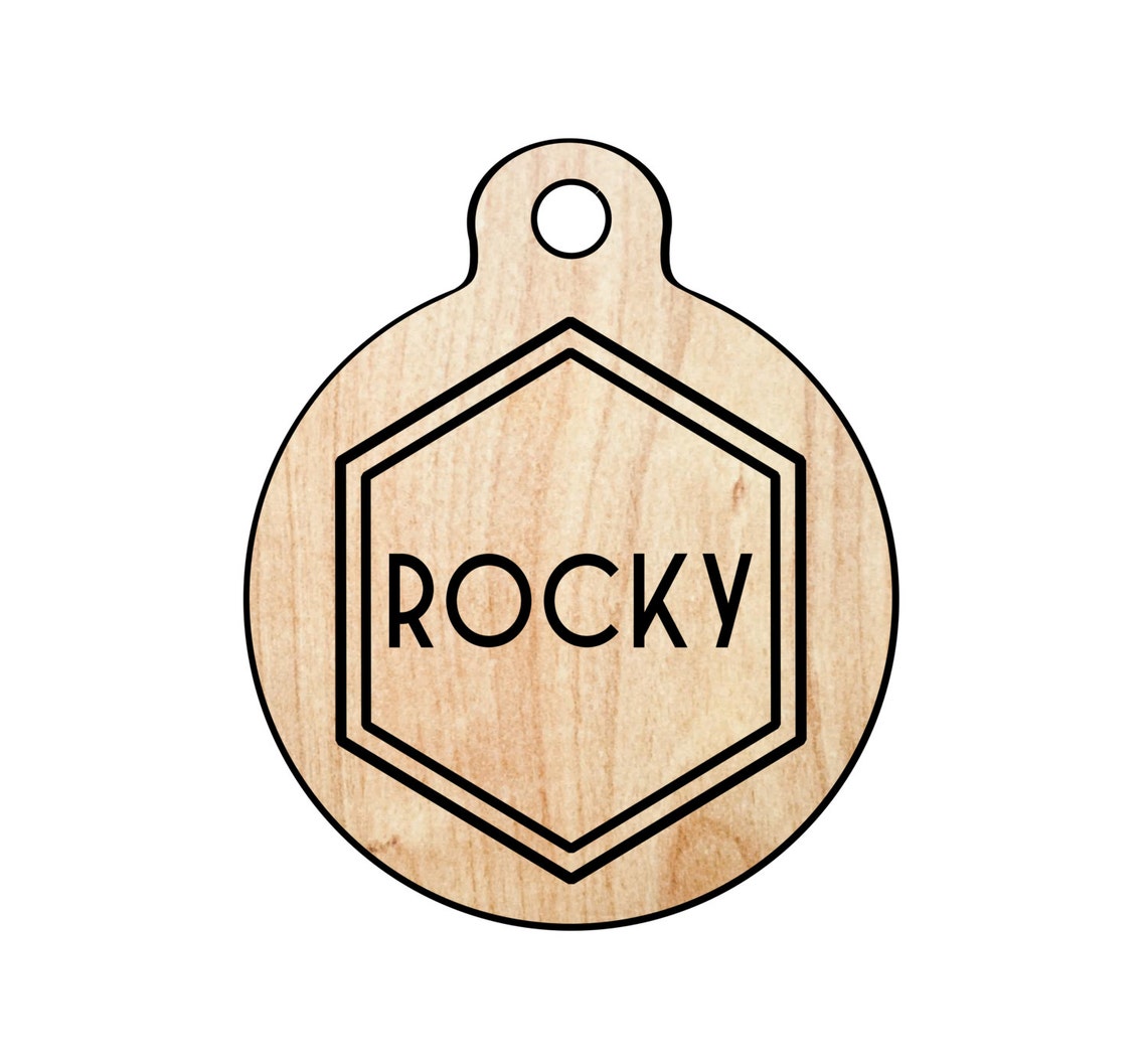 Hundemarke aus Kunstholz für Hunde Faux Wood Haustier Id Tag | Etsy