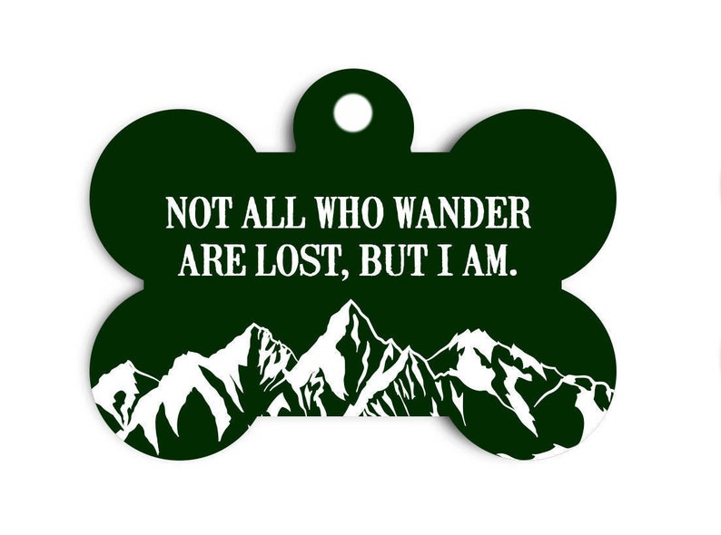 Pet Id Tag Dog Tag for Dogs Dog Tag With Mountains Faux - Etsy